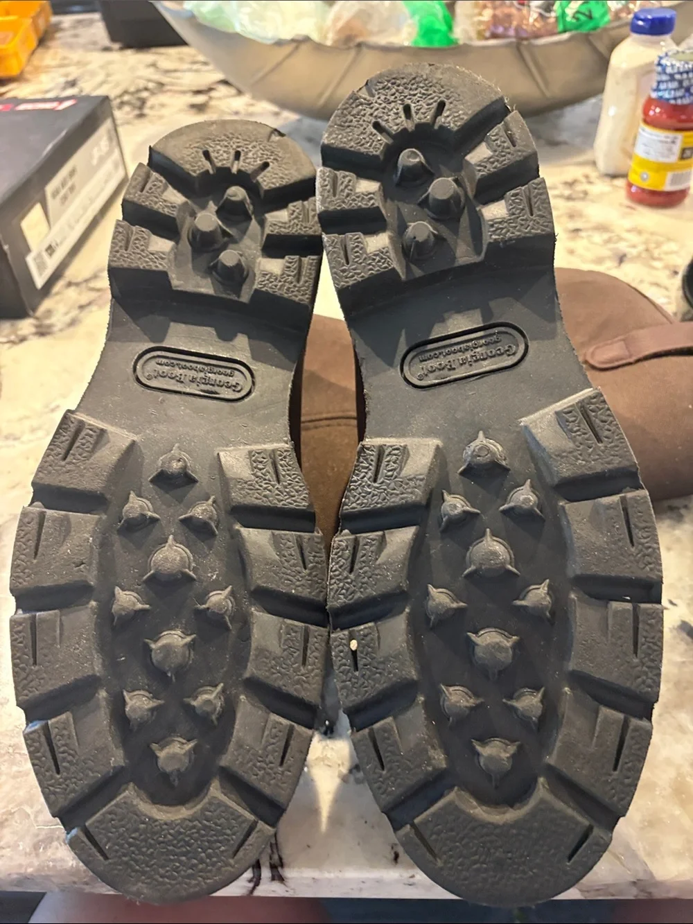 Georgia Boot Dark Brown Pull-On Work Boots with Lug Sole